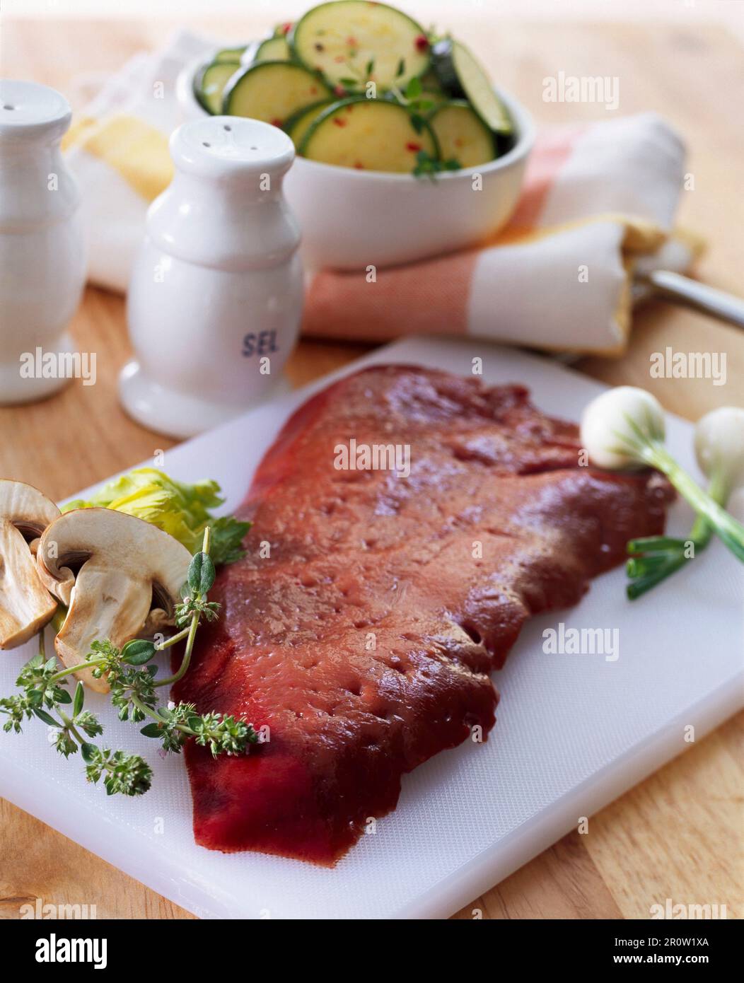Raw veal liver Stock Photo Alamy