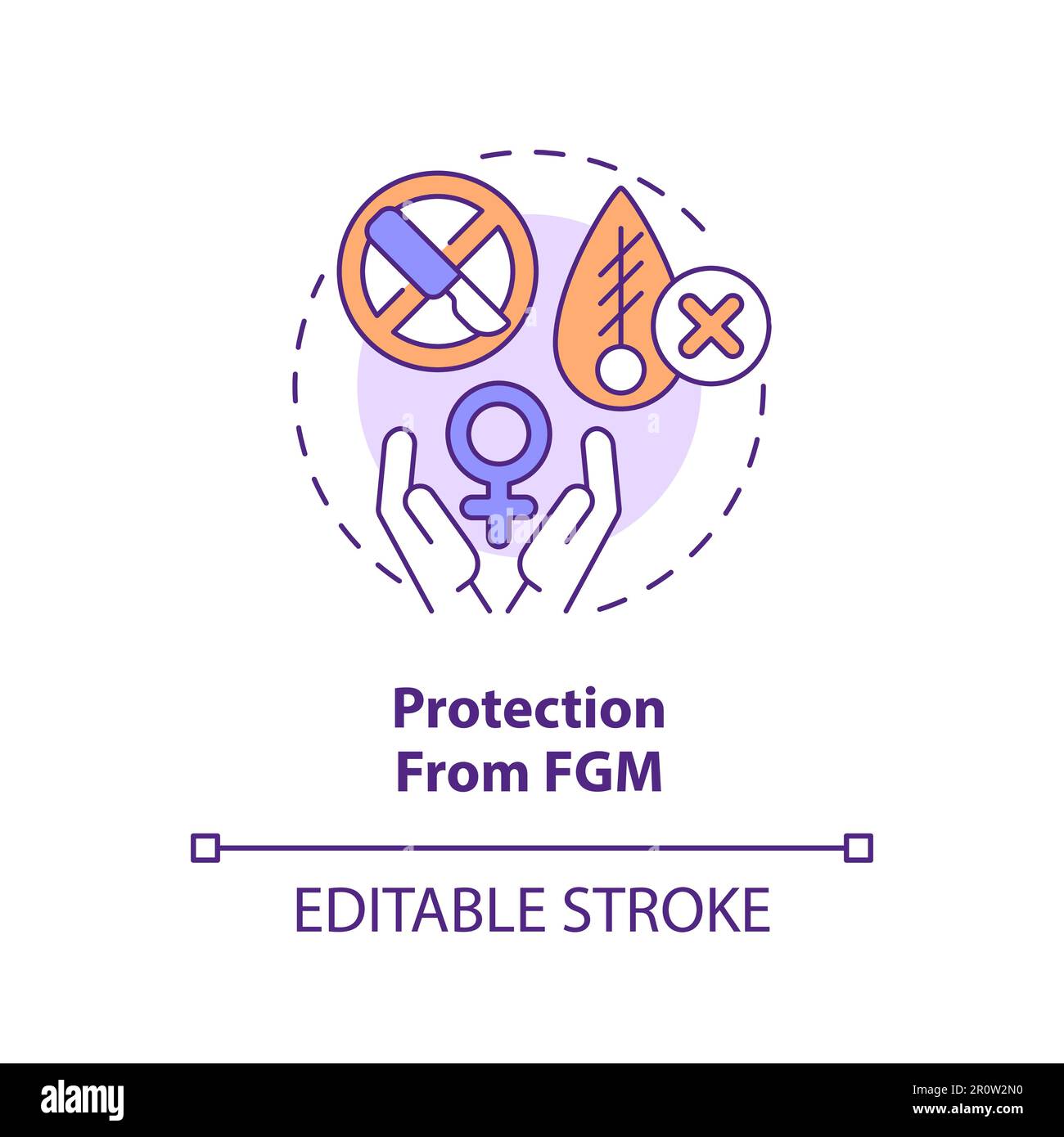 Protection from FGM concept icon Stock Vector