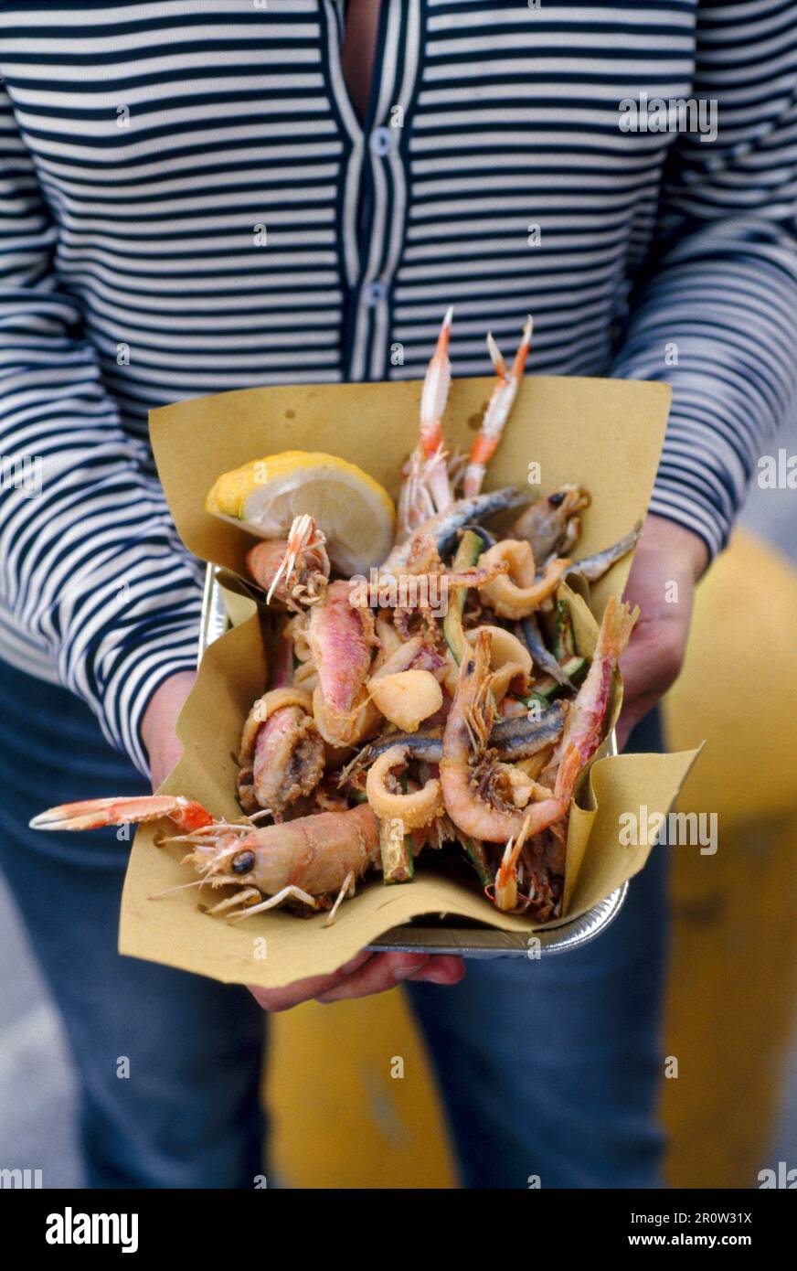 Seafood fritters Stock Photo