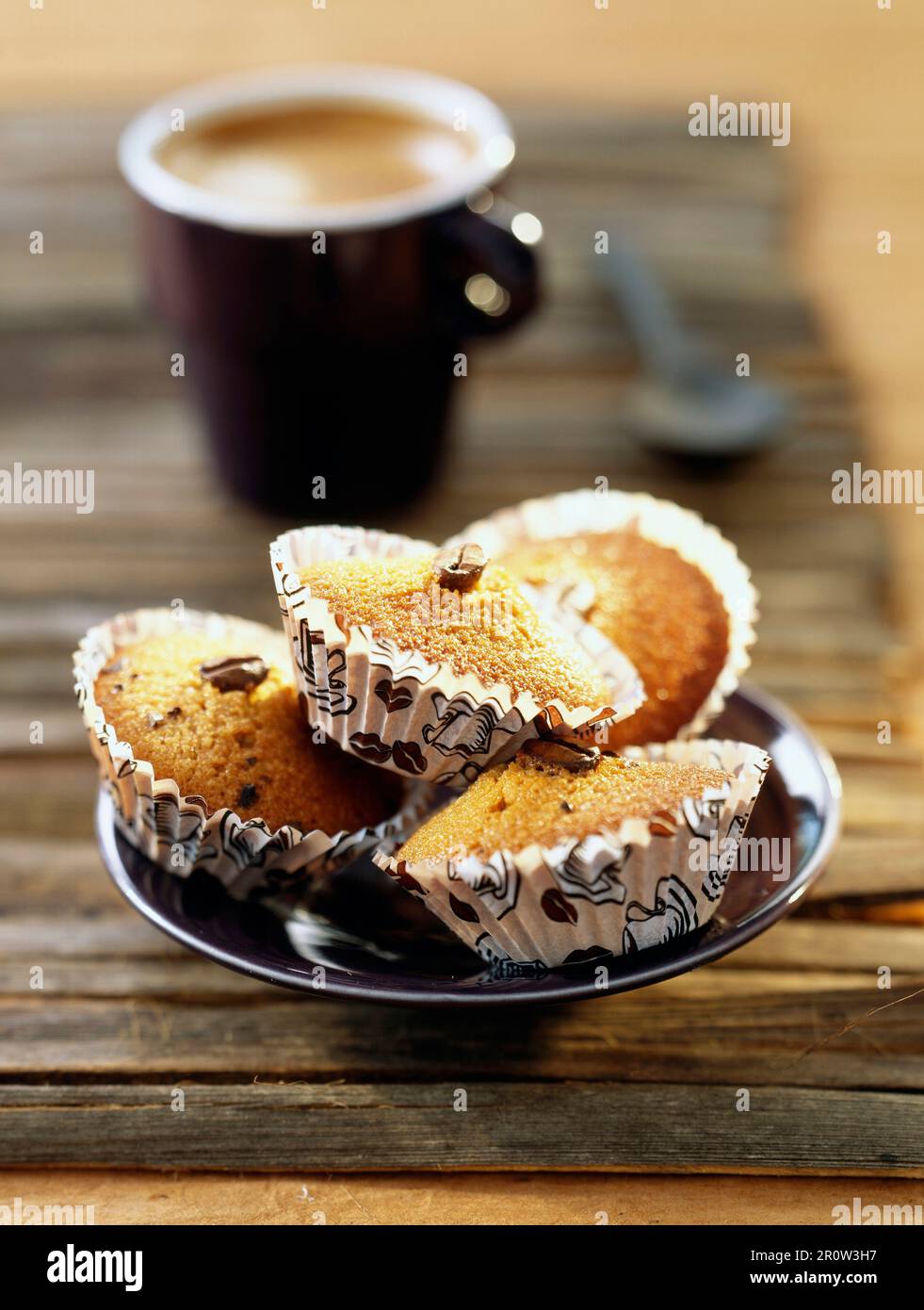 Little hazelnut and coffee cup cakes Stock Photo