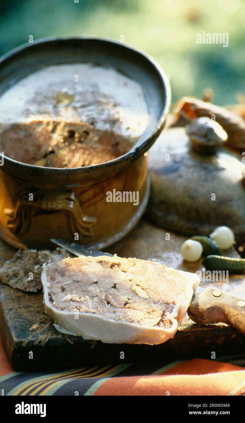 Venison and pistachio terrine Stock Photo