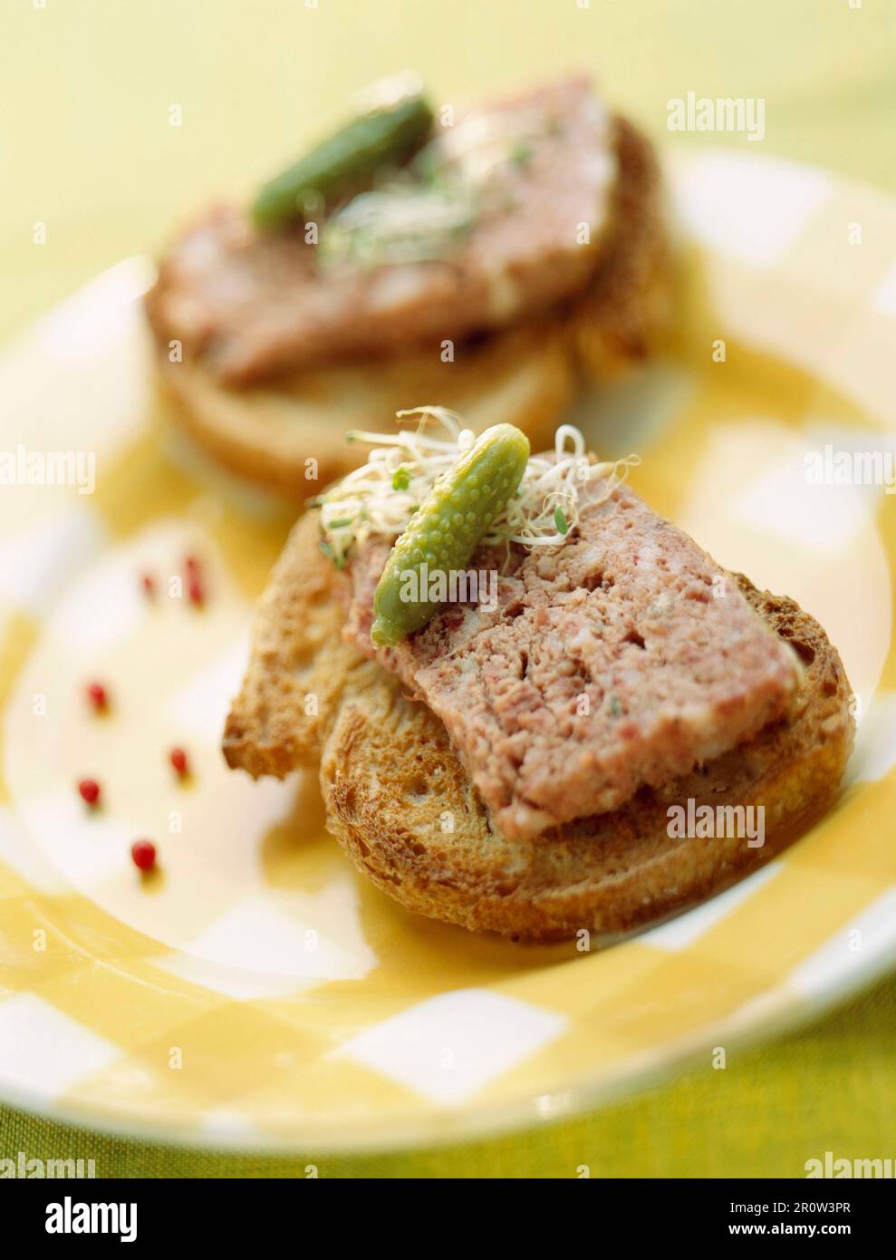 Chicken liver terrine on toast Stock Photo - Alamy