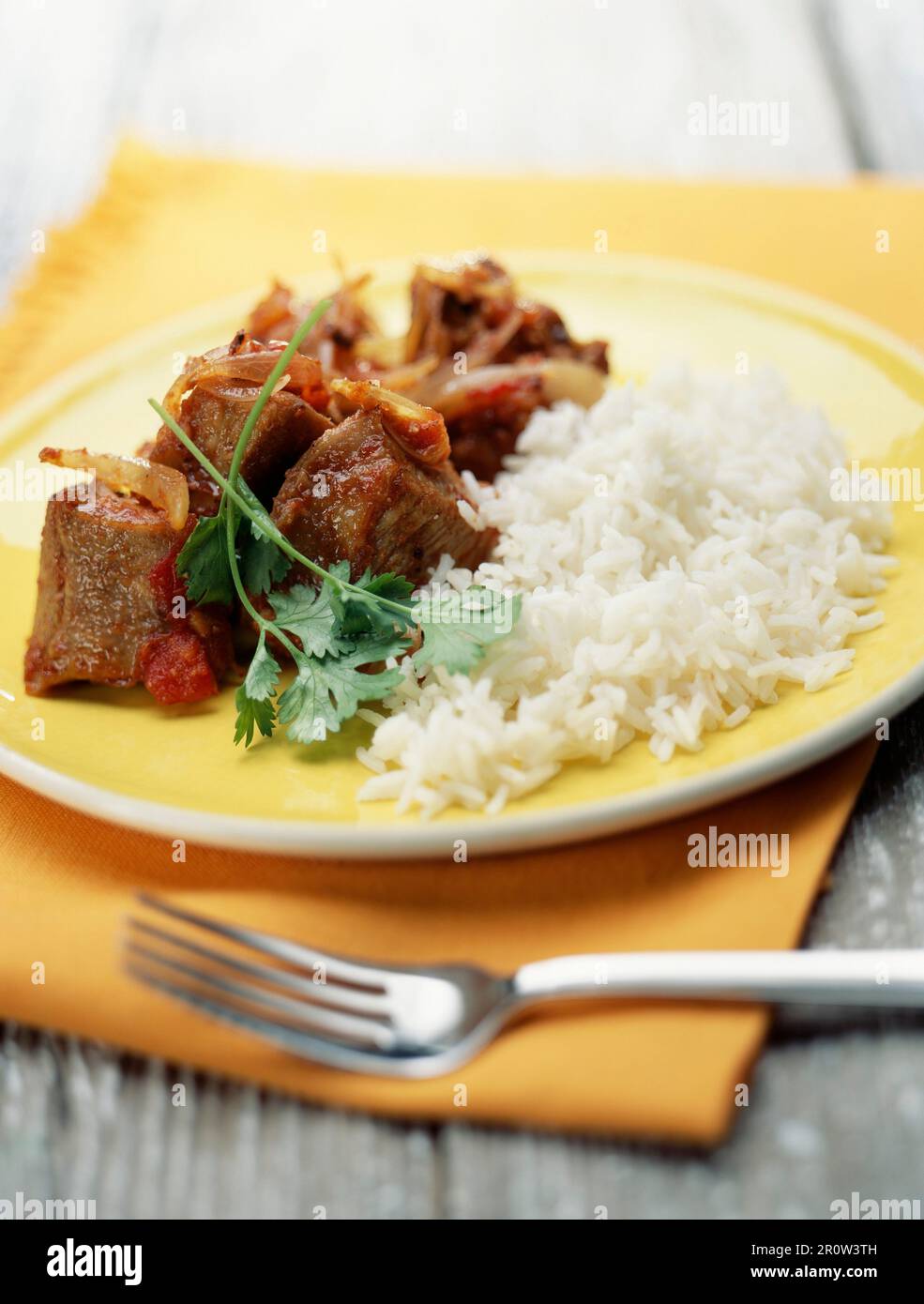 veal sauté with ginger and coriander Stock Photo