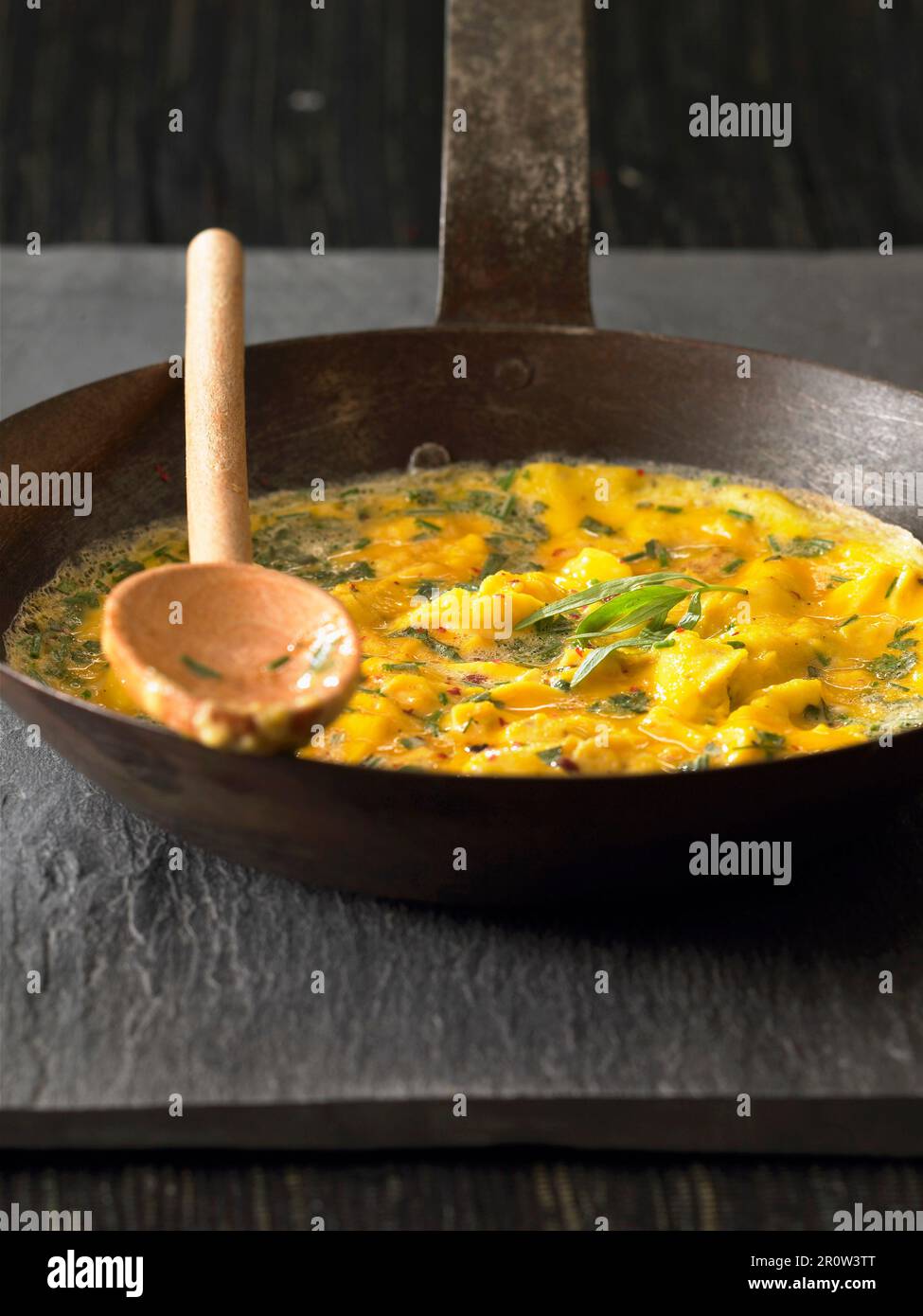 Herb omelette Stock Photo