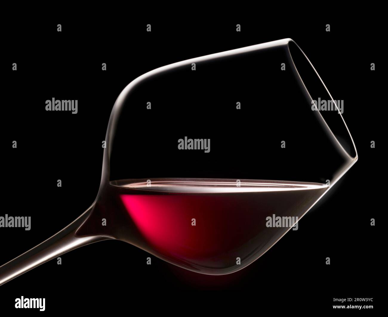 Glass of red wine for tasting Stock Photo