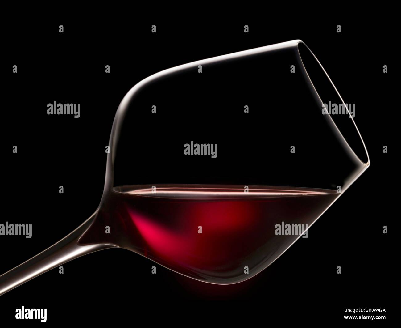 Glass of red wine for tasting Stock Photo