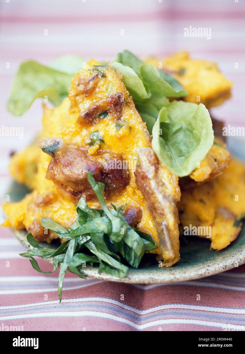Lamb and sorrel omelette Stock Photo