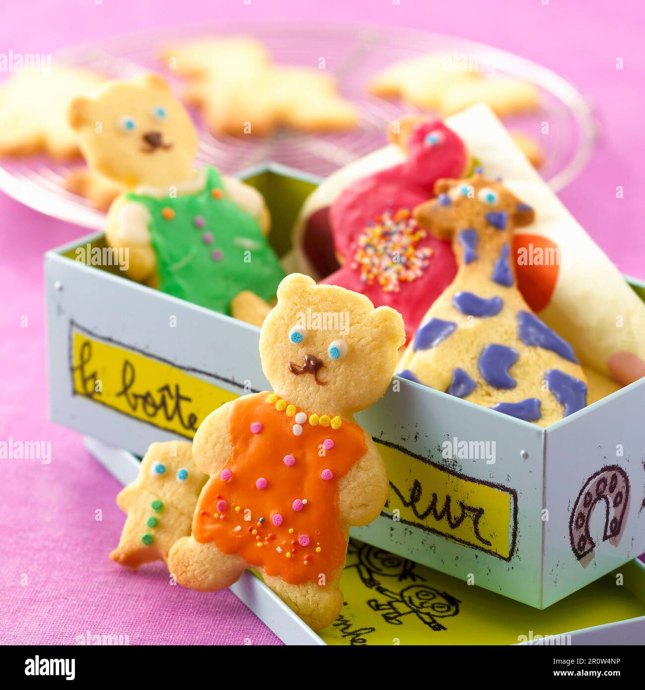 Animalshaped shortbread biscuits Stock Photo Alamy