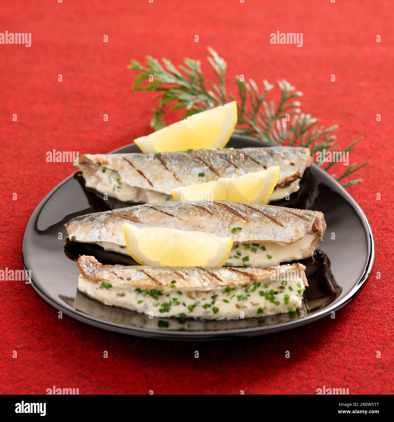 Sardines with fresh goat's cheese Stock Photo Alamy