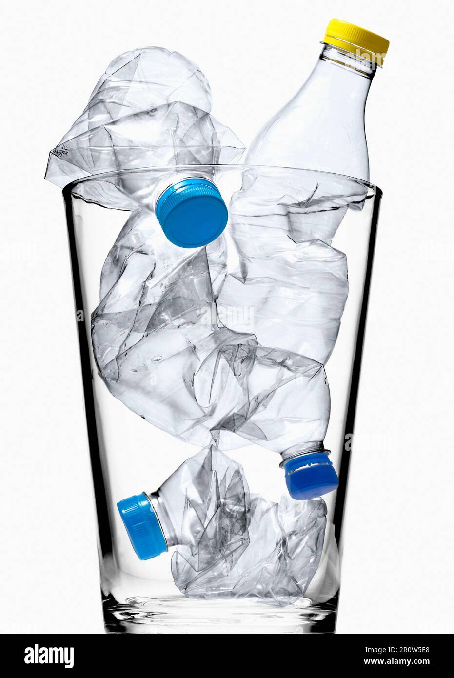Trash can full of empty plastic bottles Stock Photo Alamy
