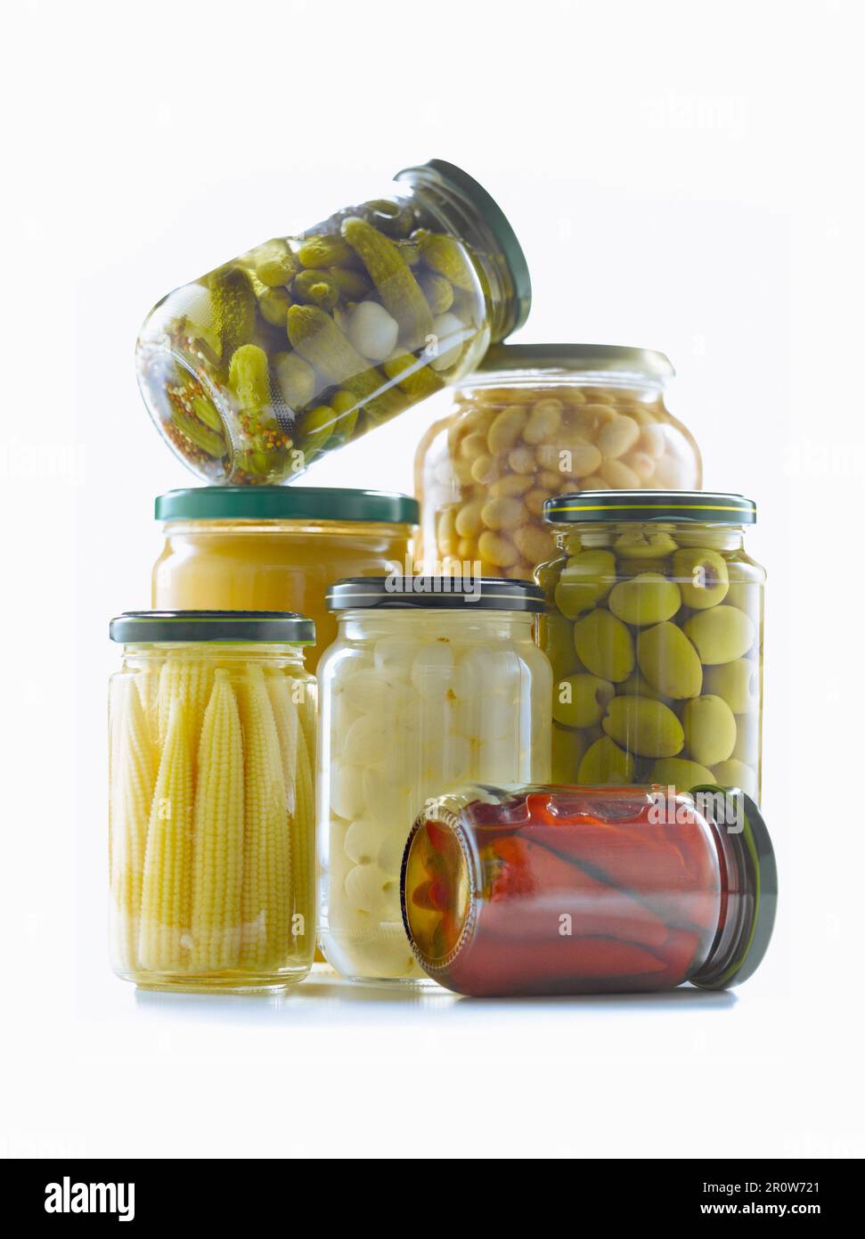 Assorted jars of food Stock Photo
