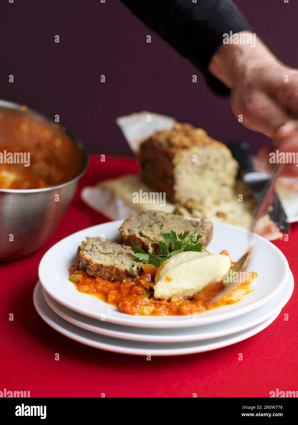 Chicken's liver savoury loaf cake Stock Photo