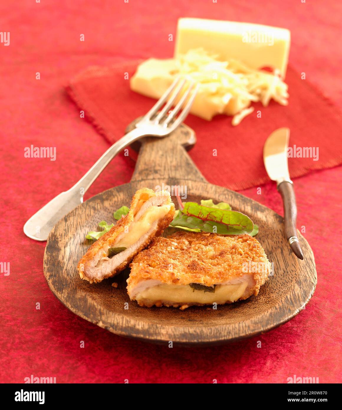Pork and emmental Cordon-bleu Stock Photo - Alamy
