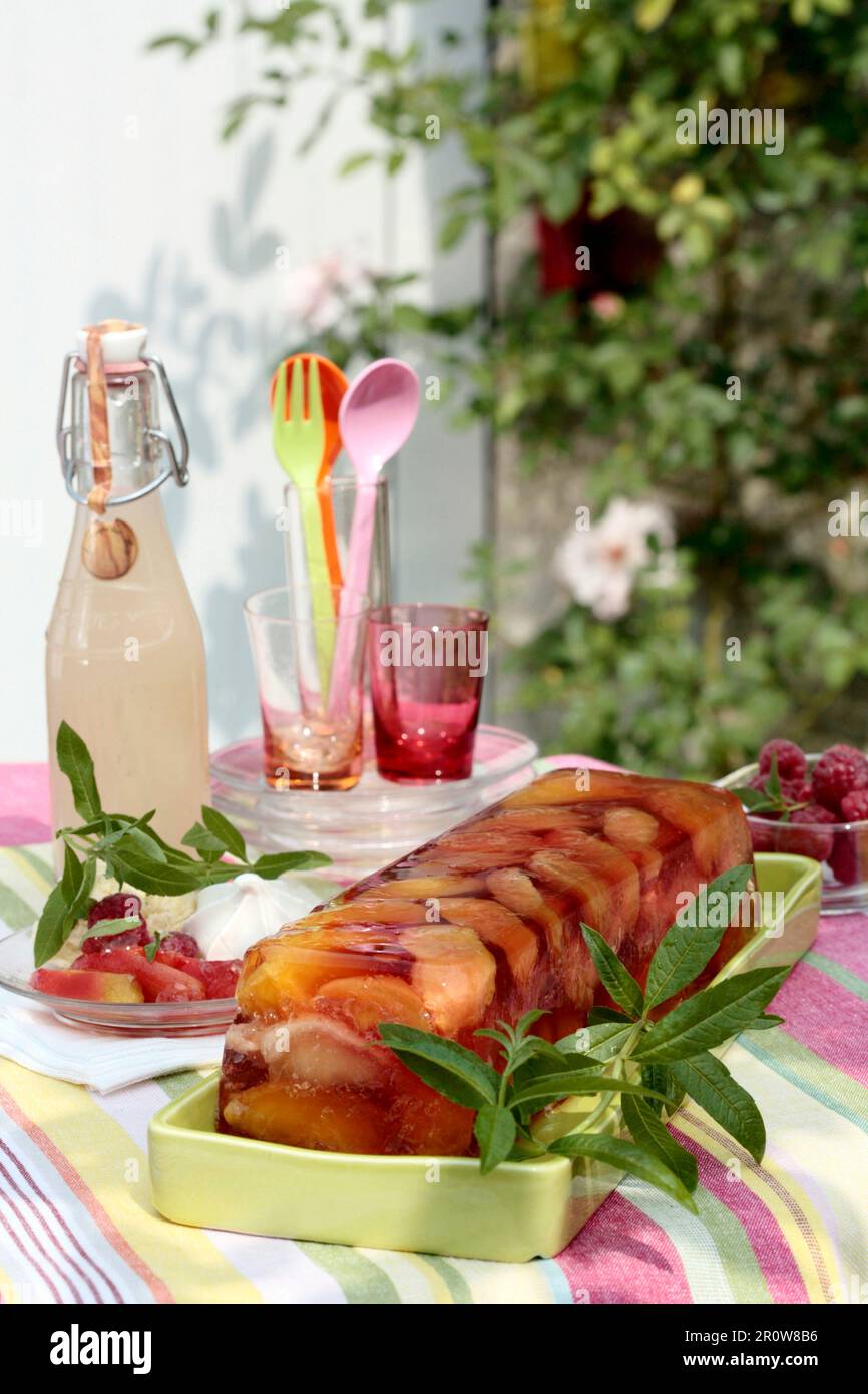 Summer fruit jellied terrine Stock Photo Alamy