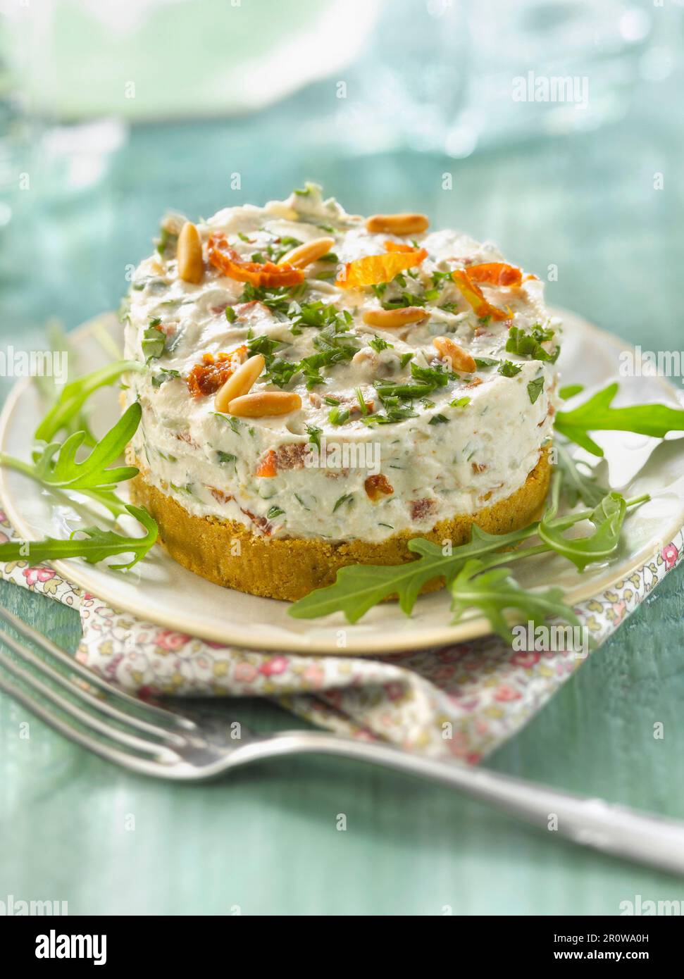 Goat's cheese and confit tomato cheesecake Stock Photo Alamy