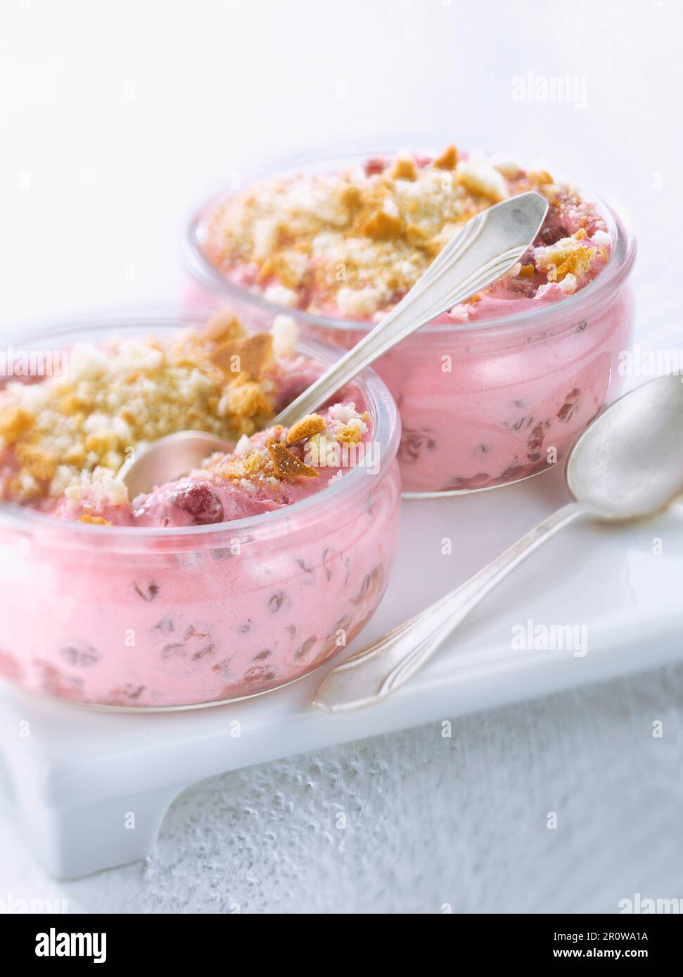 Cranberry and light cream cobbler Stock Photo Alamy