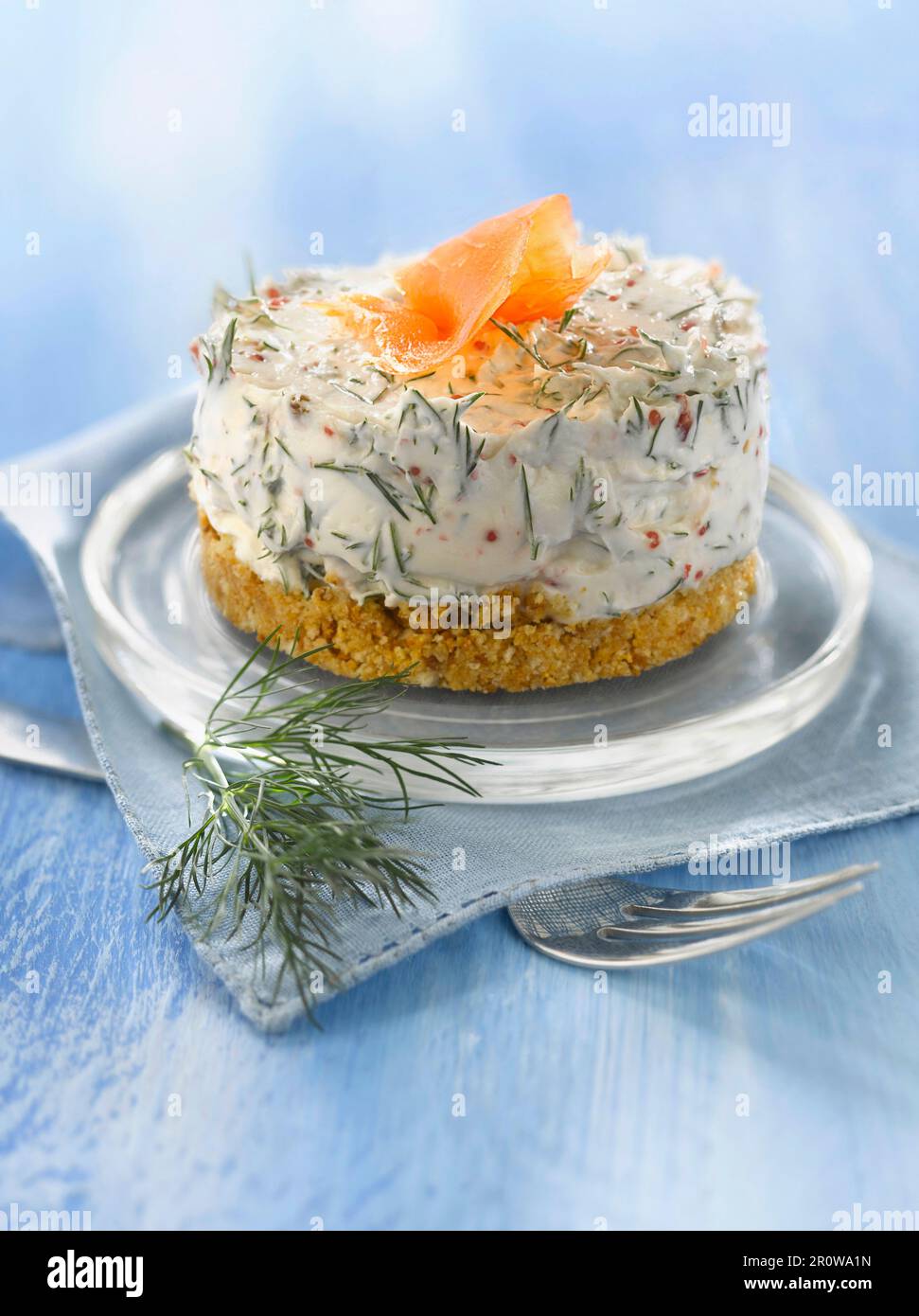 Smoked salmon and dill cheesecake Stock Photo Alamy
