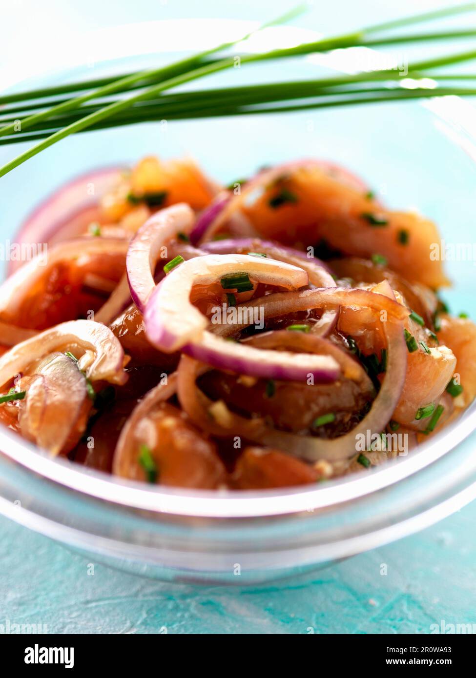 Tomato and red onion salad Stock Photo