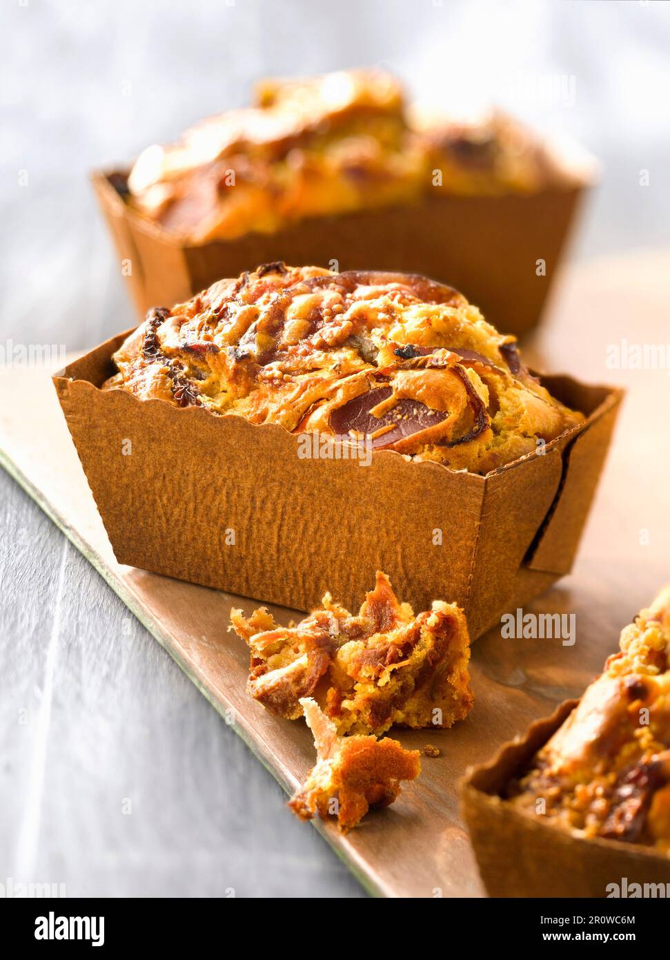 Fig,Parma ham and sundried tomato savoury cakes Stock Photo Alamy