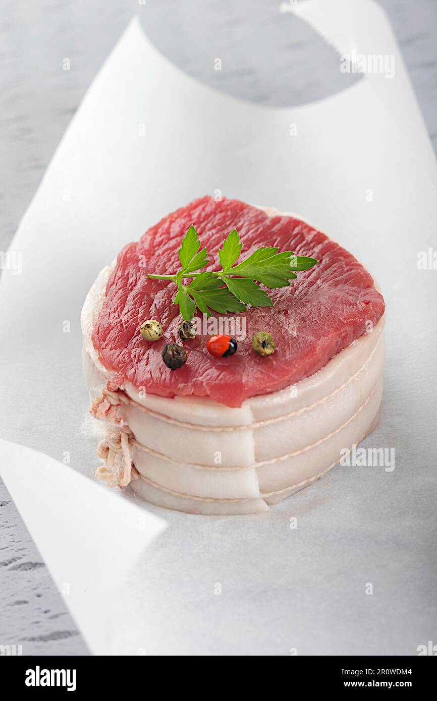 Raw knuckle of beef Stock Photo