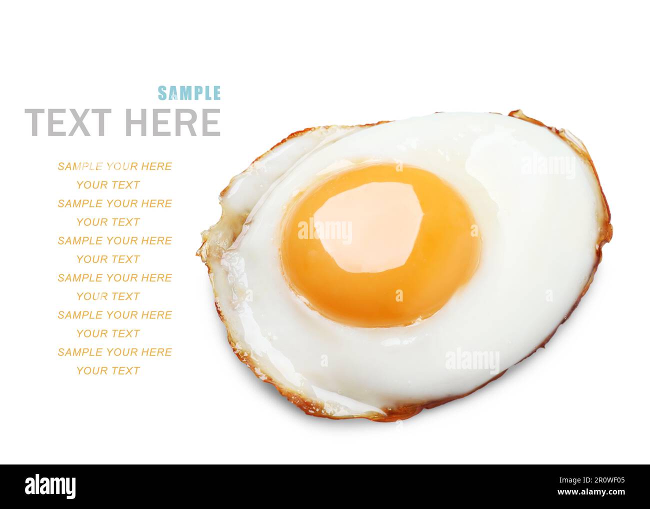 Tasty fried egg on white background. Space for design Stock Photo - Alamy