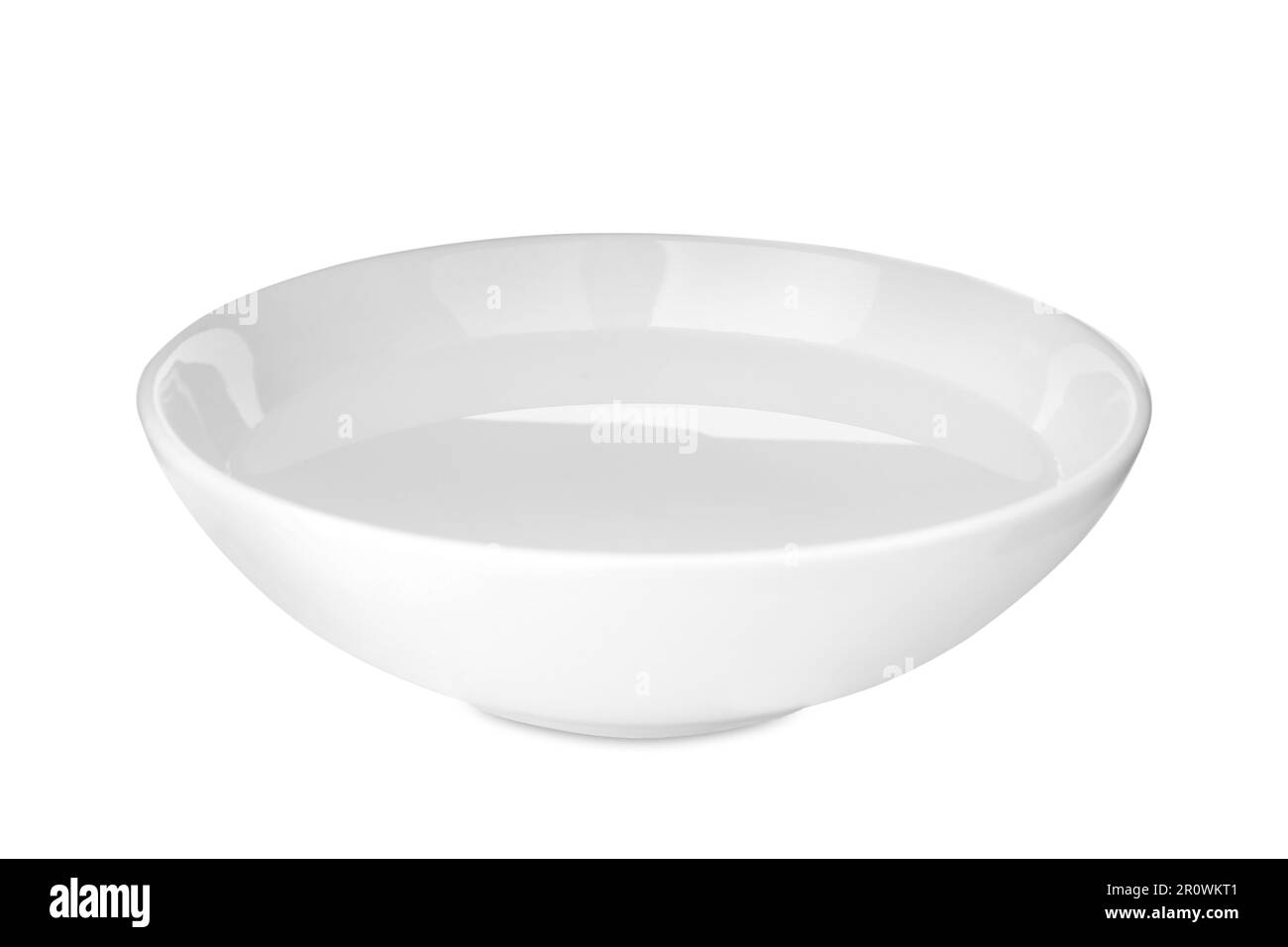 Ceramic bowl full of water isolated on white Stock Photo Alamy