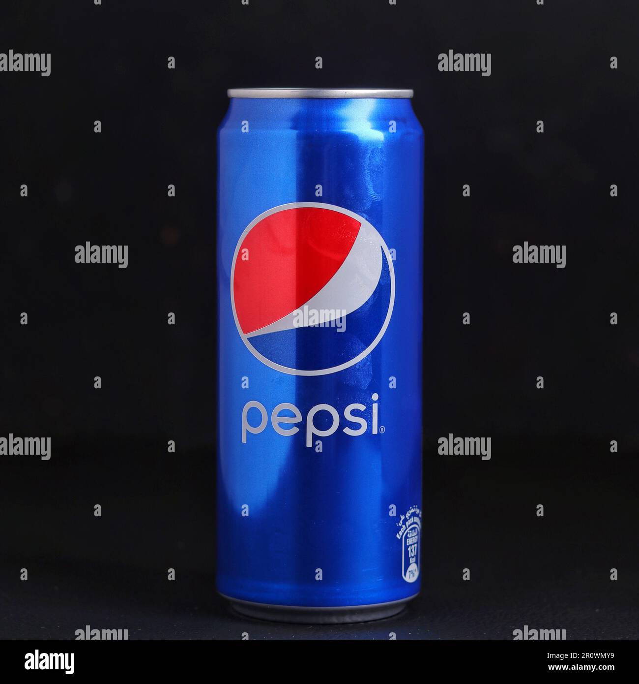 Oman, Muscat May 10, 2023 Pepsi CLASSIC in one blue aluminum can