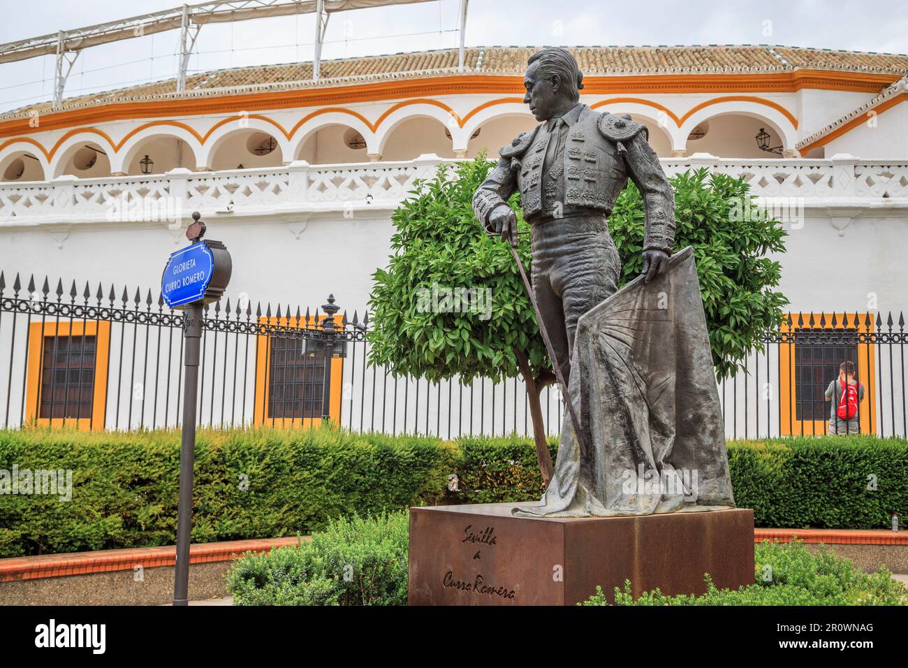 SEVILLE, SPAIN - MAY 21, 2017: This is the monument to the bullfighter Curro Romero at the Plaza de Toros de Maestranza arena. Stock Photo