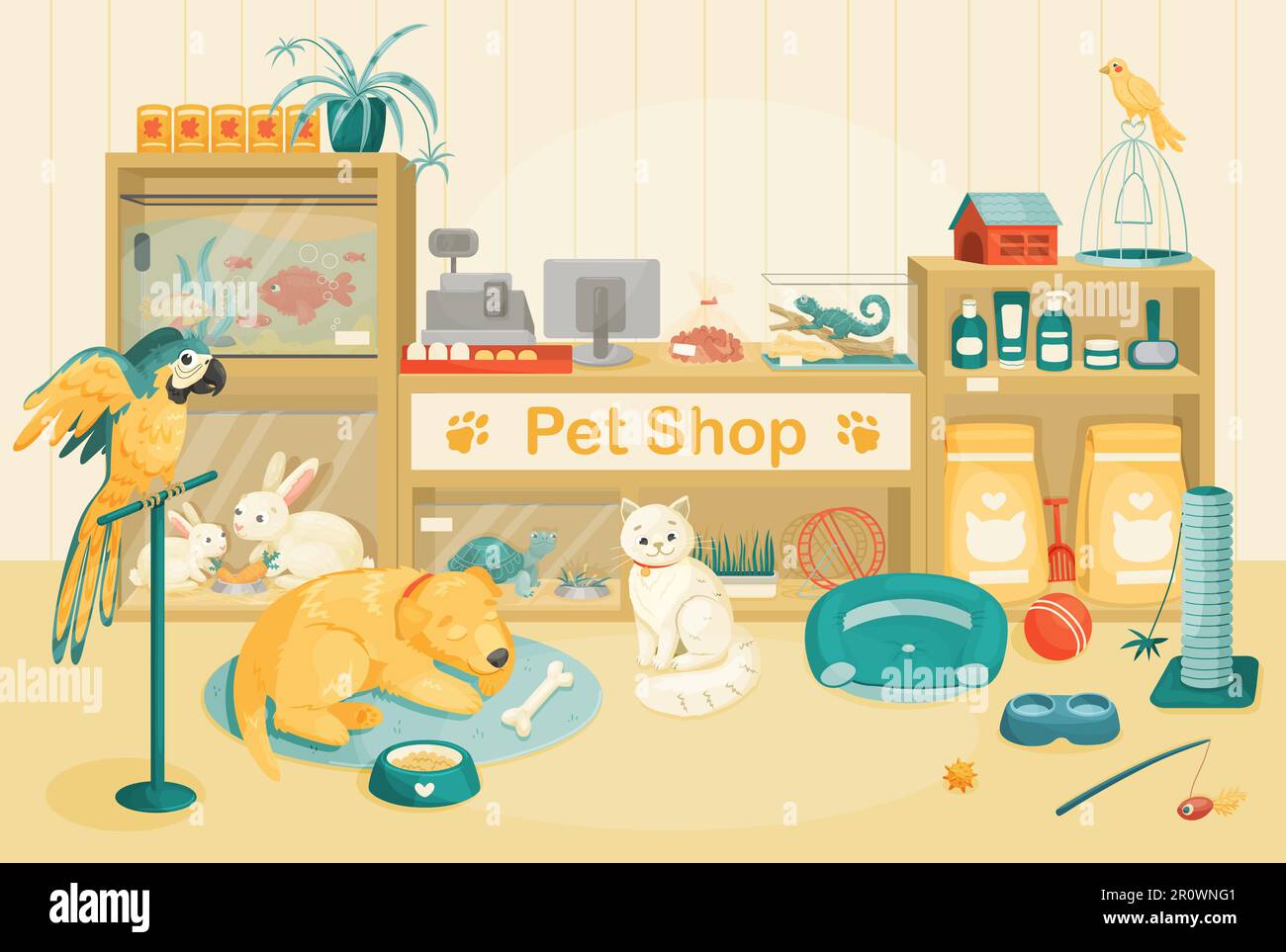 Pet Shop Indoors Pet Store Interior Vector Cartoon Illustration Stock pet-shop-indoors-pet-store-interior-vector-cartoon-illustration-stock