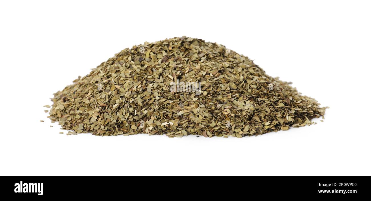 Pile of aromatic mate tea isolated on white Stock Photo - Alamy