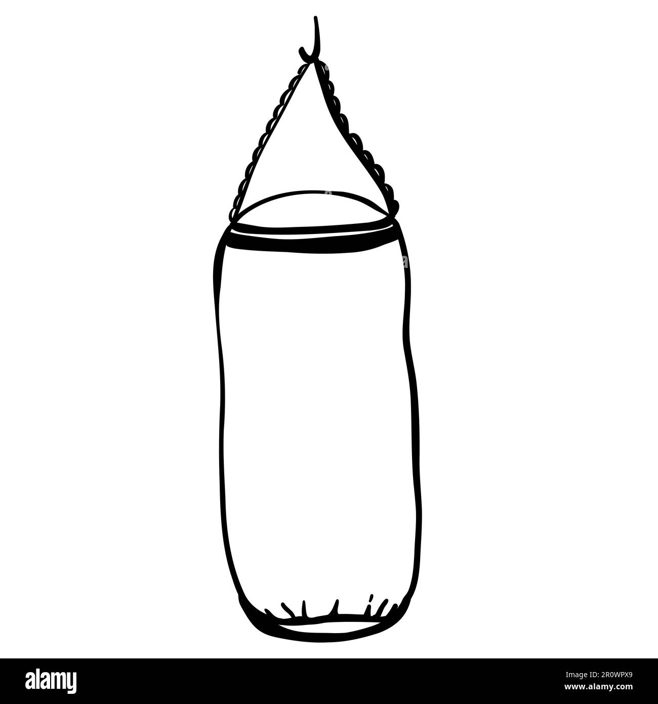 Punching bag for training power punch. Vector illustration Stock Vector