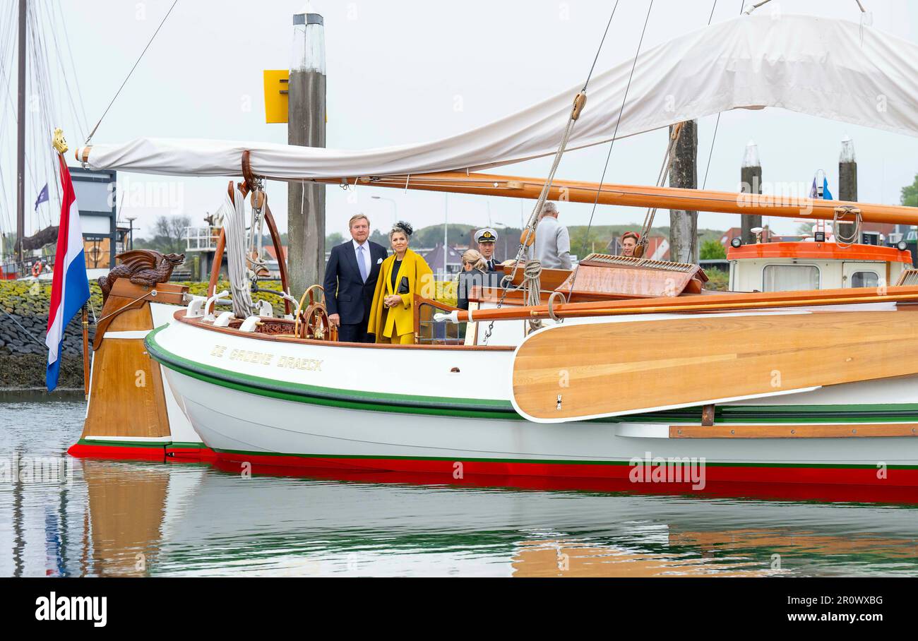 Terschelling, Netherlands. 10th May, 2023. Queen Maxima and King Willem ...