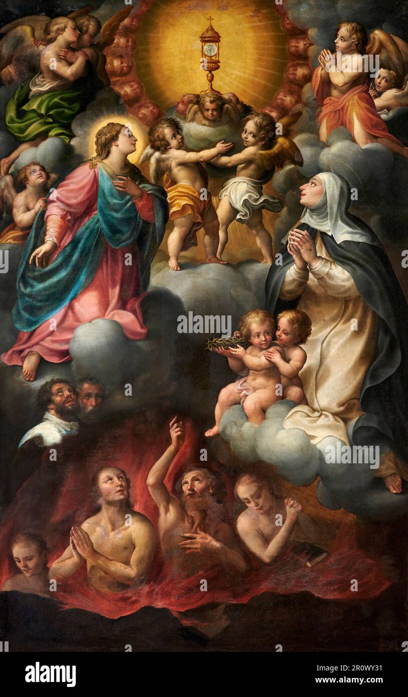 La Madonna e S. Caterina in adorazione del Santissimo Sacramento con le ...