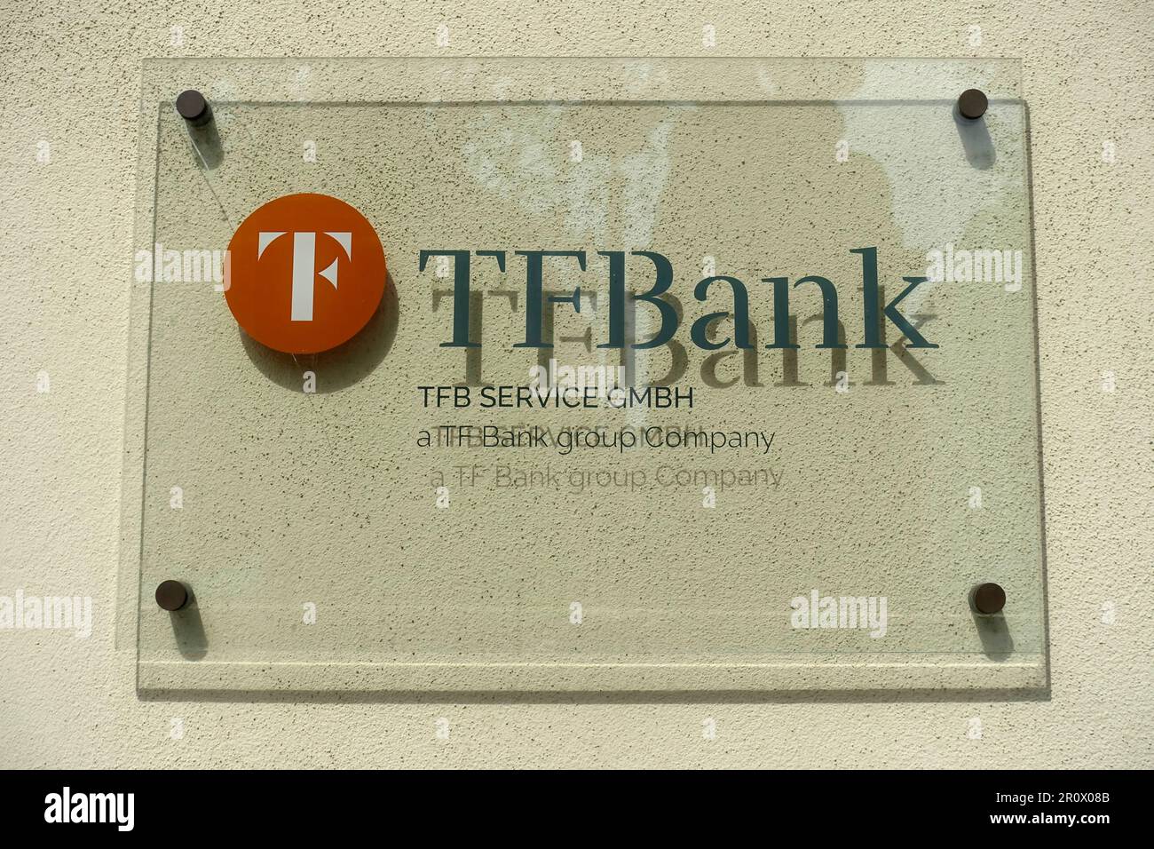 Sign, TF Bank, Berlin, Germany Stock Photo Alamy