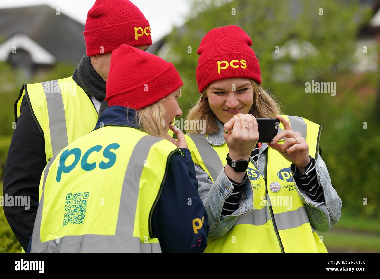 Members of the Public and Commercial Services union (PCS) on the picket