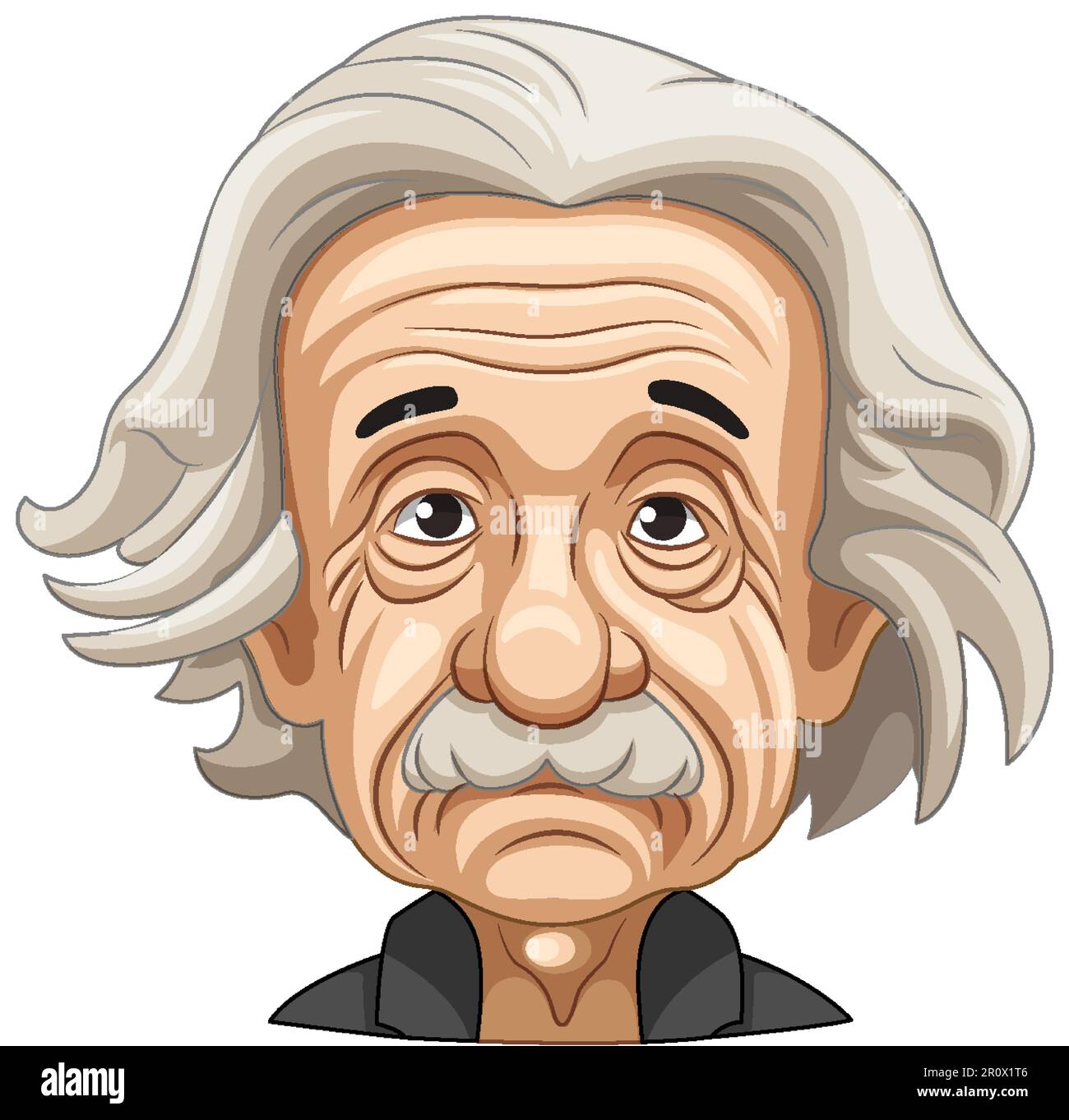 Albert Einstein cartoon portrait  illustration Stock Vector