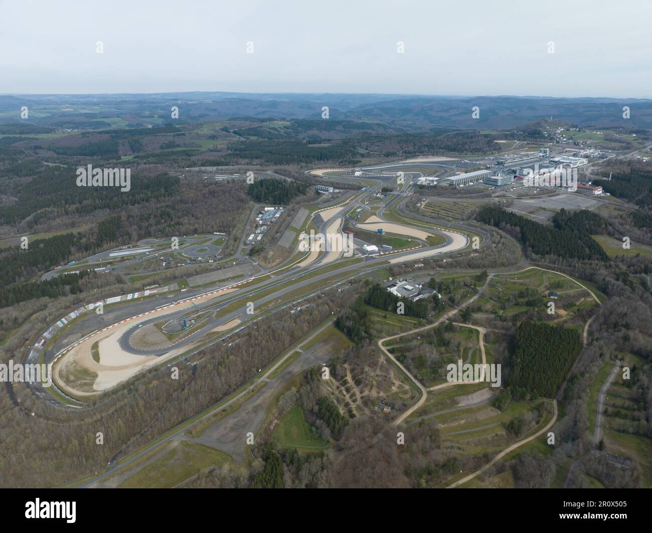 Nurburg, 10th of April 2023, Germany. The Nurburgring is a motorsport race track named after the Nurburg in the area of the Verbandsgemeinde of Adenau Stock Photo