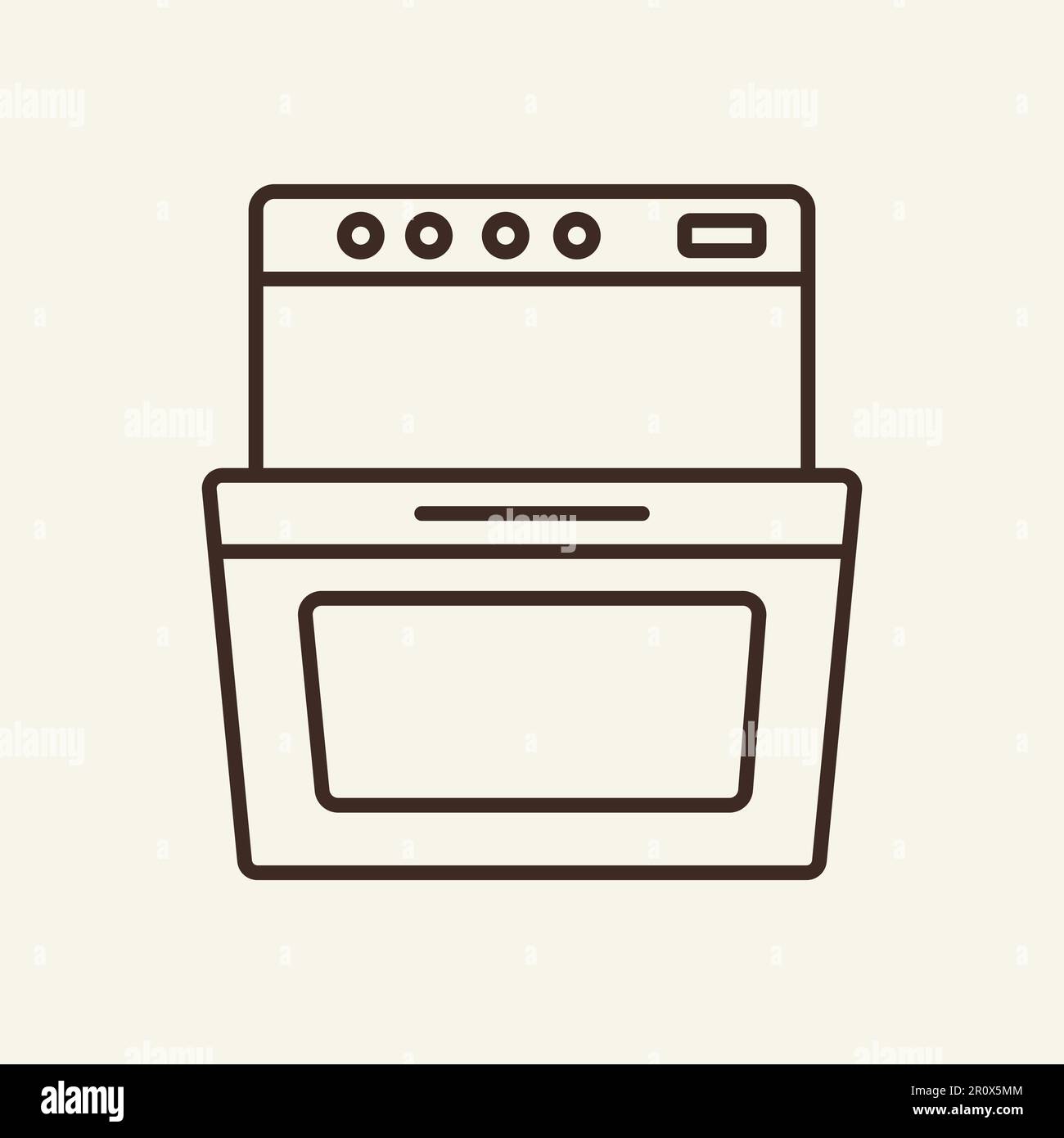 Electric cooker line icon Stock Vector