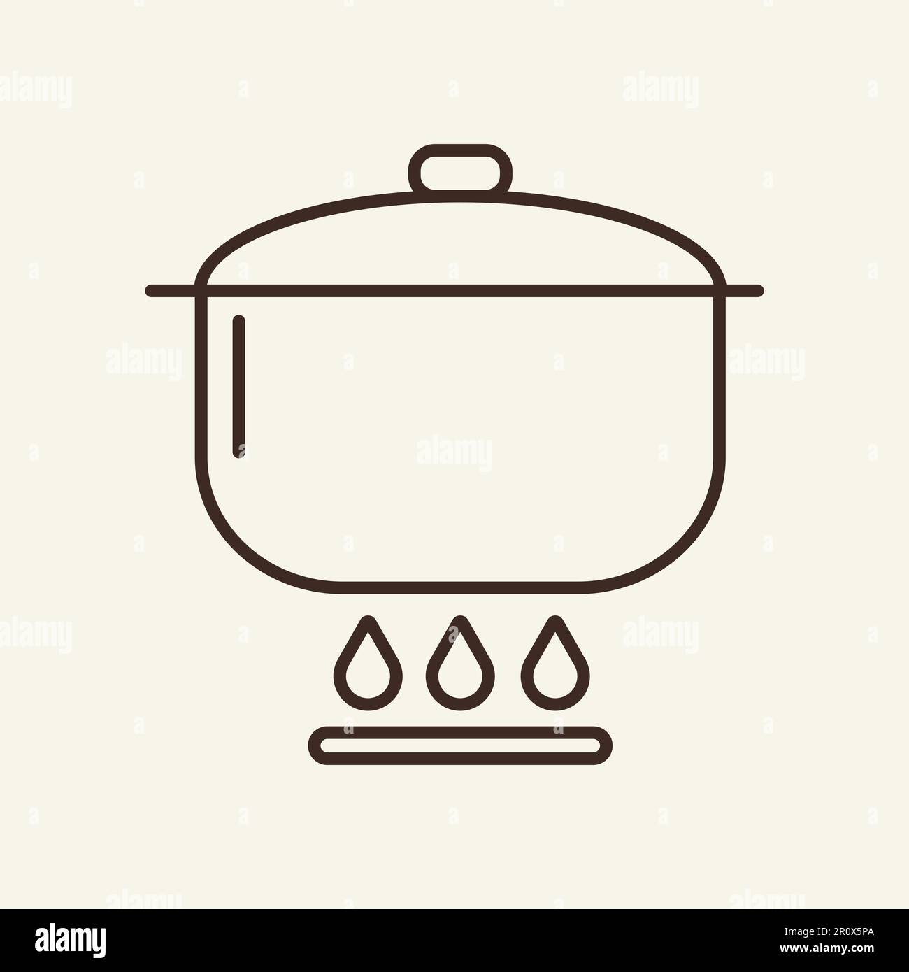 Saucepan line icon Stock Vector