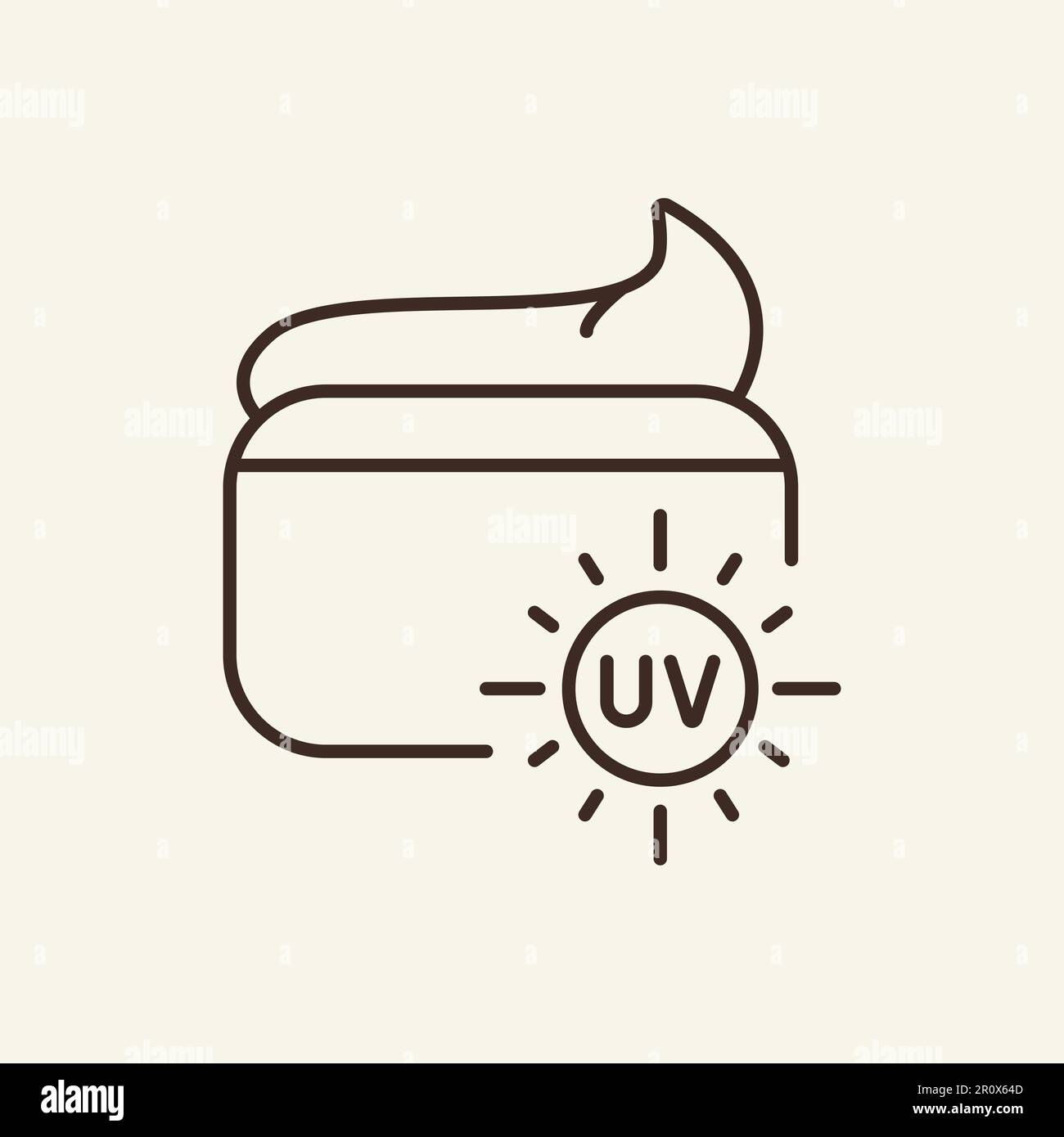 UV cream line icon Stock Vector