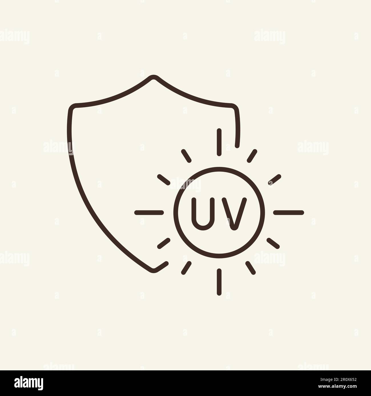 UV protection line icon Stock Vector