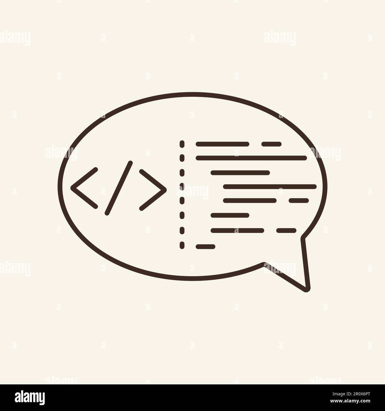 Programming speech bubble line icon Stock Vector