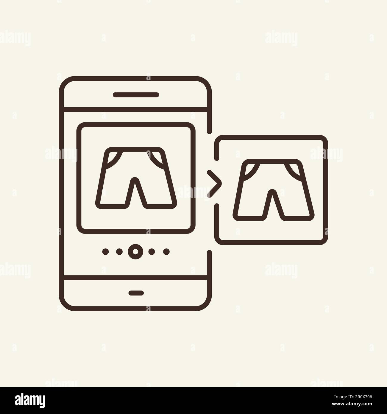 Online clothes shop line icon Stock Vector