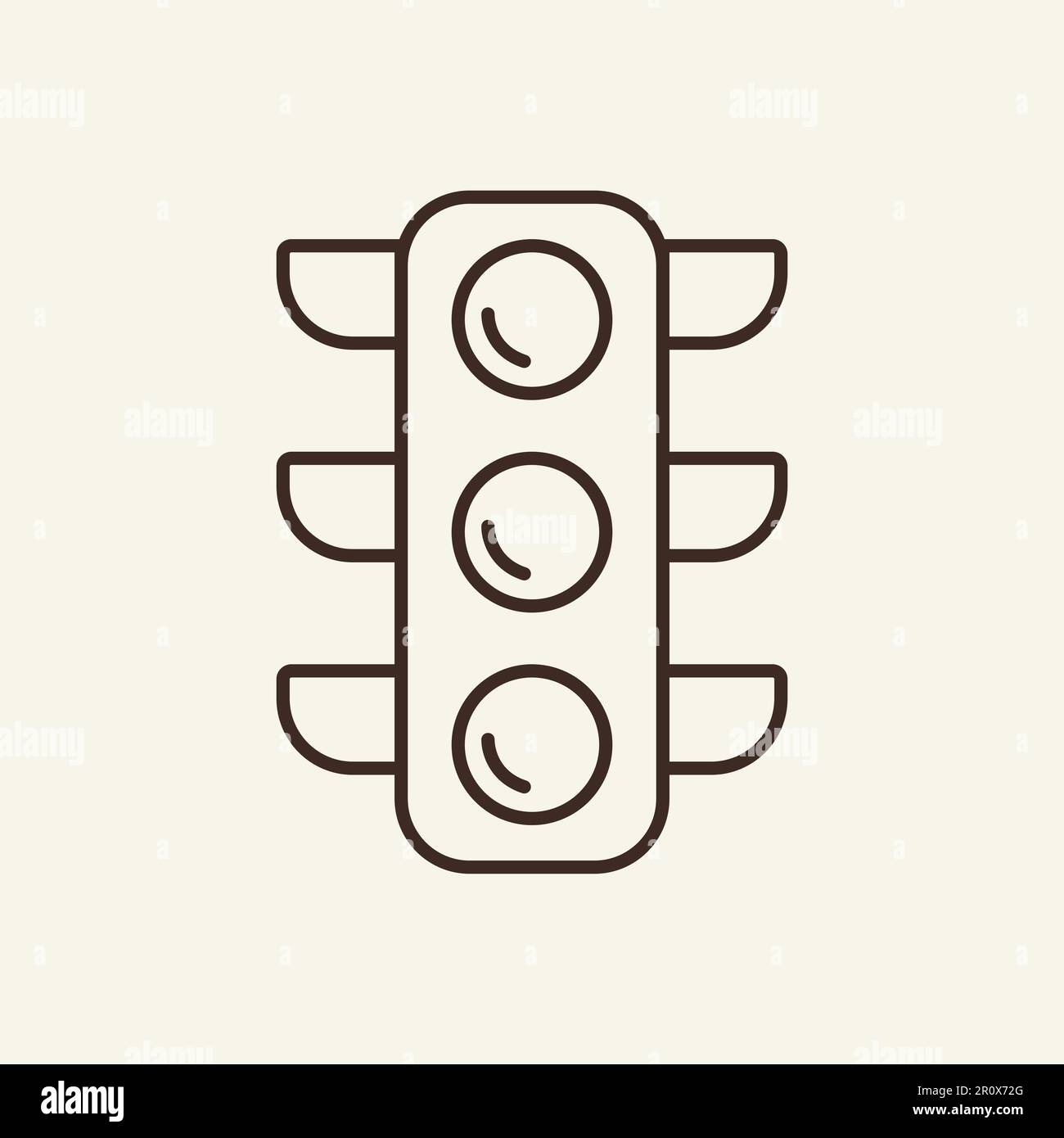 Traffic lights line icon Stock Vector