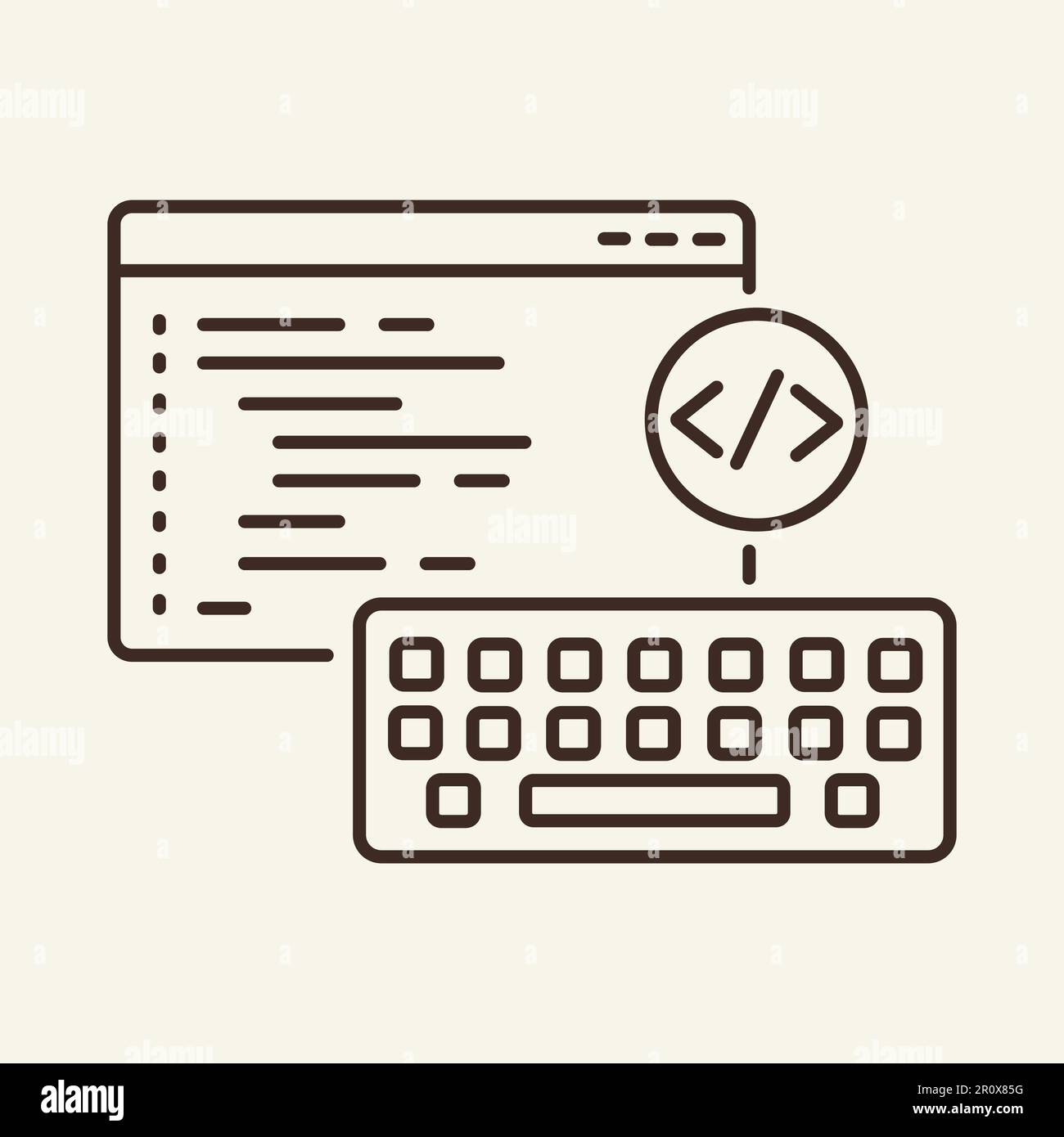Programming line icon Stock Vector