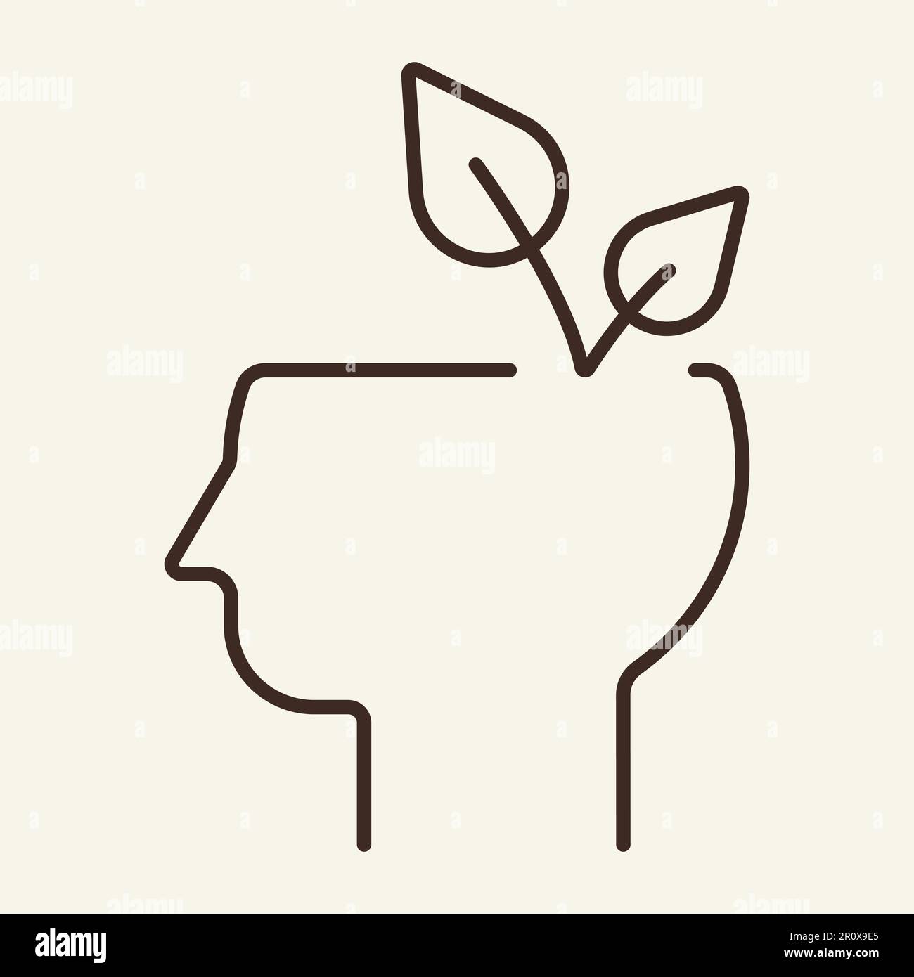 Thoughts about ecology line icon Stock Vector