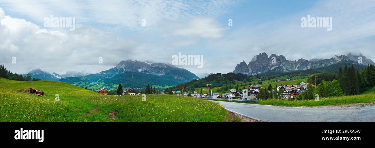 Summer Italian dolomites mountain village view Stock Photo - Alamy