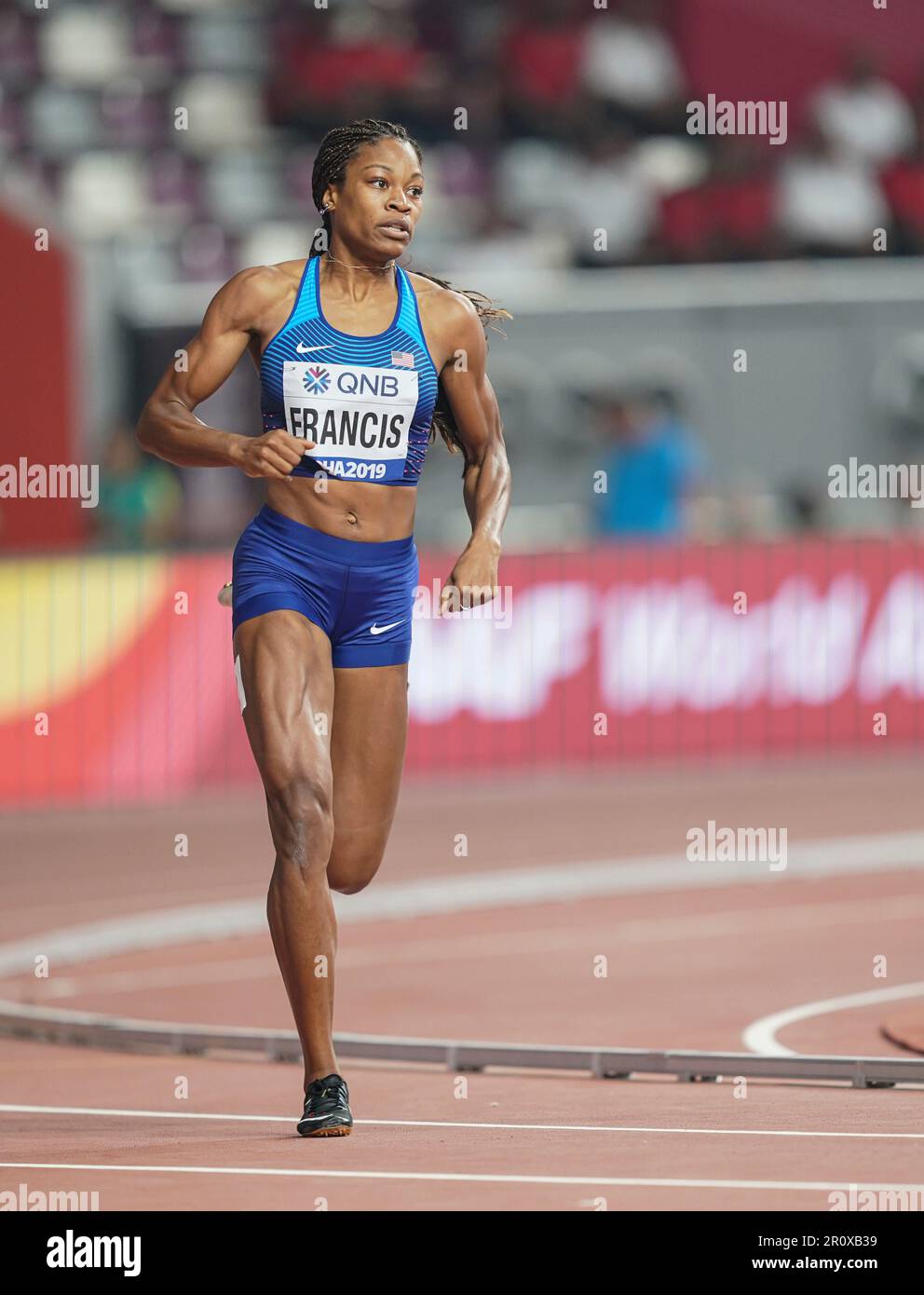 Phyllis FRANCIS running the 400m at the 2019 World Athletics