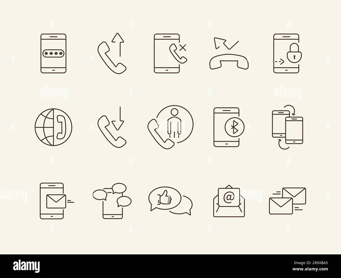 Mobile communication icons Stock Vector Image & Art - Alamy