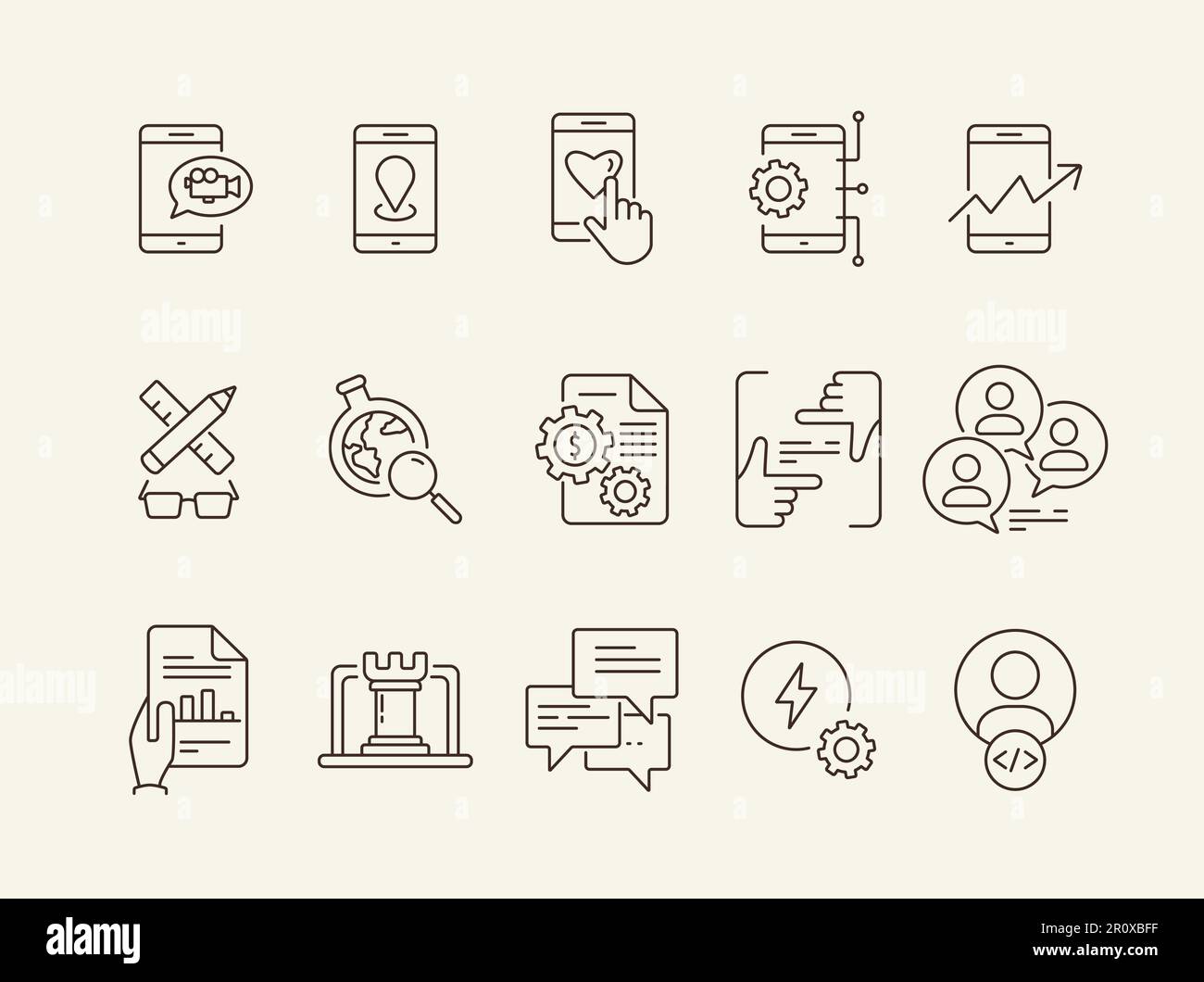 Online processing icons Stock Vector Image & Art - Alamy